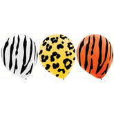 Multicolor Animal Assortment Printed Latex Balloons - 12" (100 Pack) - Bulk Set for Kids Parties, Celebrations & Fun Events